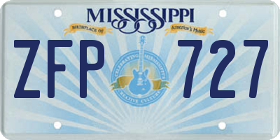 MS license plate ZFP727