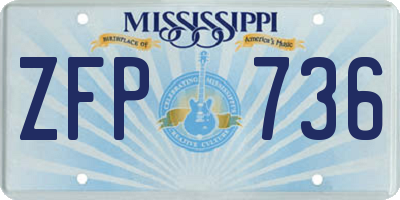 MS license plate ZFP736