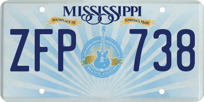 MS license plate ZFP738