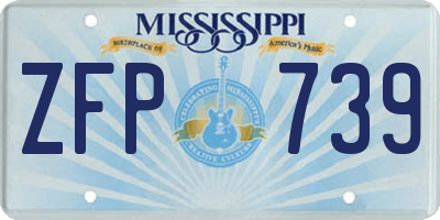 MS license plate ZFP739