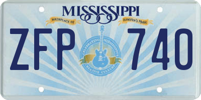 MS license plate ZFP740
