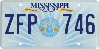 MS license plate ZFP746