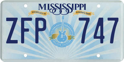 MS license plate ZFP747