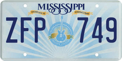 MS license plate ZFP749
