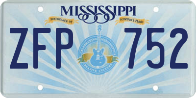 MS license plate ZFP752