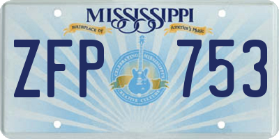 MS license plate ZFP753
