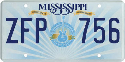 MS license plate ZFP756