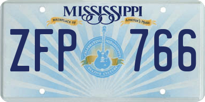 MS license plate ZFP766