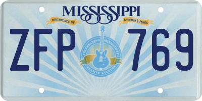 MS license plate ZFP769