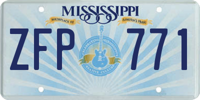 MS license plate ZFP771