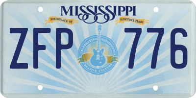 MS license plate ZFP776