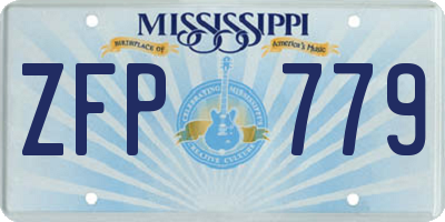 MS license plate ZFP779