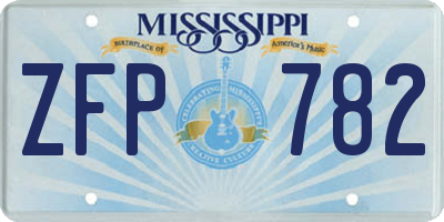 MS license plate ZFP782