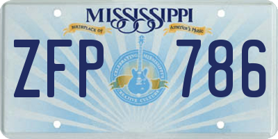 MS license plate ZFP786