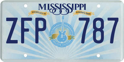 MS license plate ZFP787