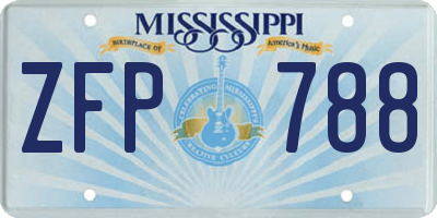 MS license plate ZFP788