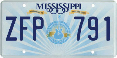MS license plate ZFP791