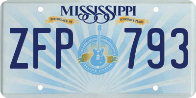 MS license plate ZFP793