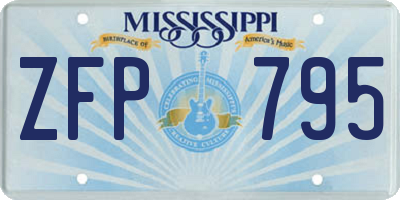 MS license plate ZFP795