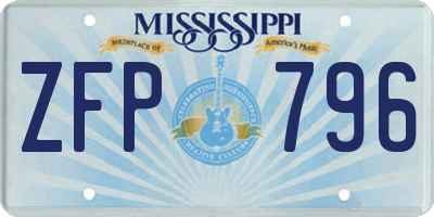 MS license plate ZFP796