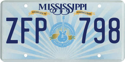 MS license plate ZFP798