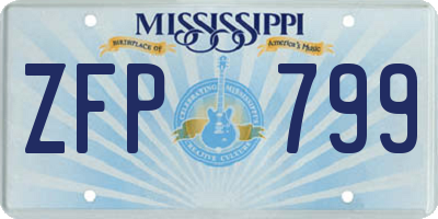 MS license plate ZFP799