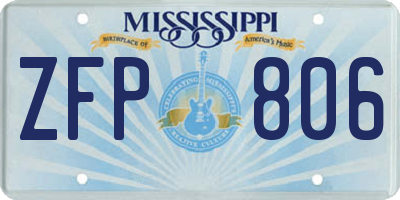 MS license plate ZFP806