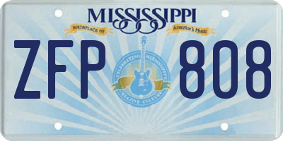 MS license plate ZFP808