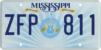 MS license plate ZFP811