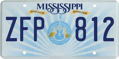 MS license plate ZFP812
