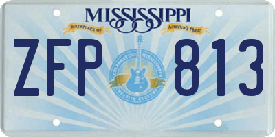 MS license plate ZFP813