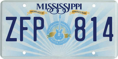 MS license plate ZFP814