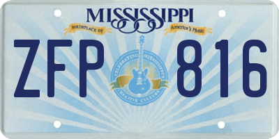 MS license plate ZFP816
