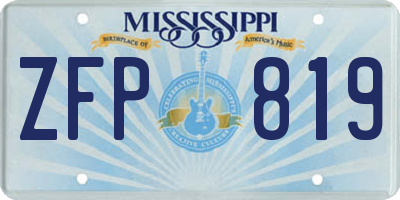 MS license plate ZFP819
