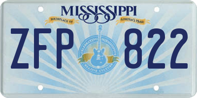MS license plate ZFP822