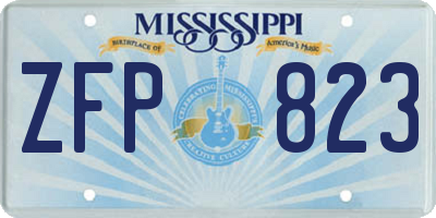 MS license plate ZFP823
