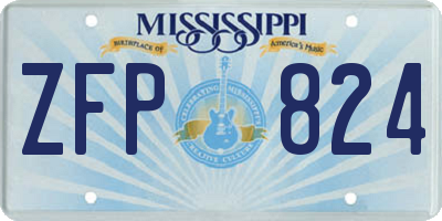 MS license plate ZFP824