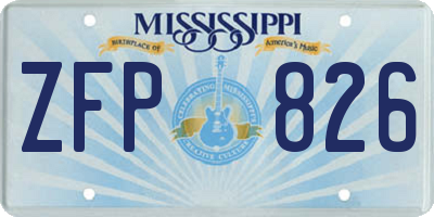 MS license plate ZFP826