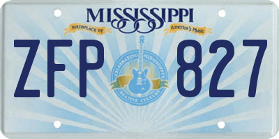 MS license plate ZFP827