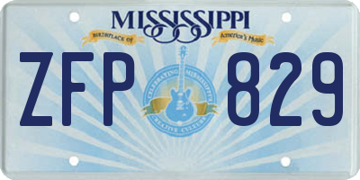 MS license plate ZFP829