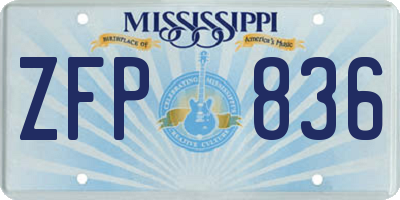 MS license plate ZFP836