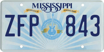 MS license plate ZFP843