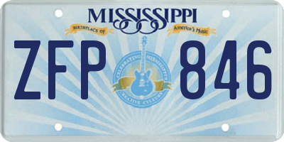 MS license plate ZFP846