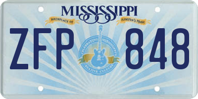 MS license plate ZFP848