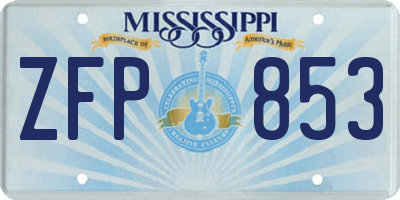 MS license plate ZFP853