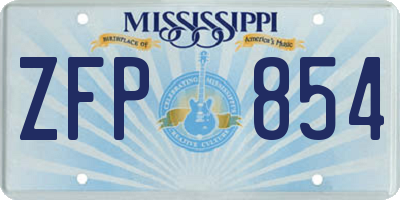 MS license plate ZFP854