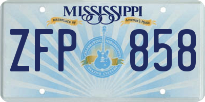 MS license plate ZFP858