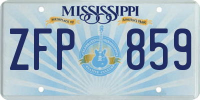 MS license plate ZFP859