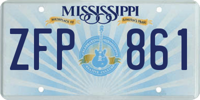 MS license plate ZFP861