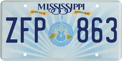 MS license plate ZFP863